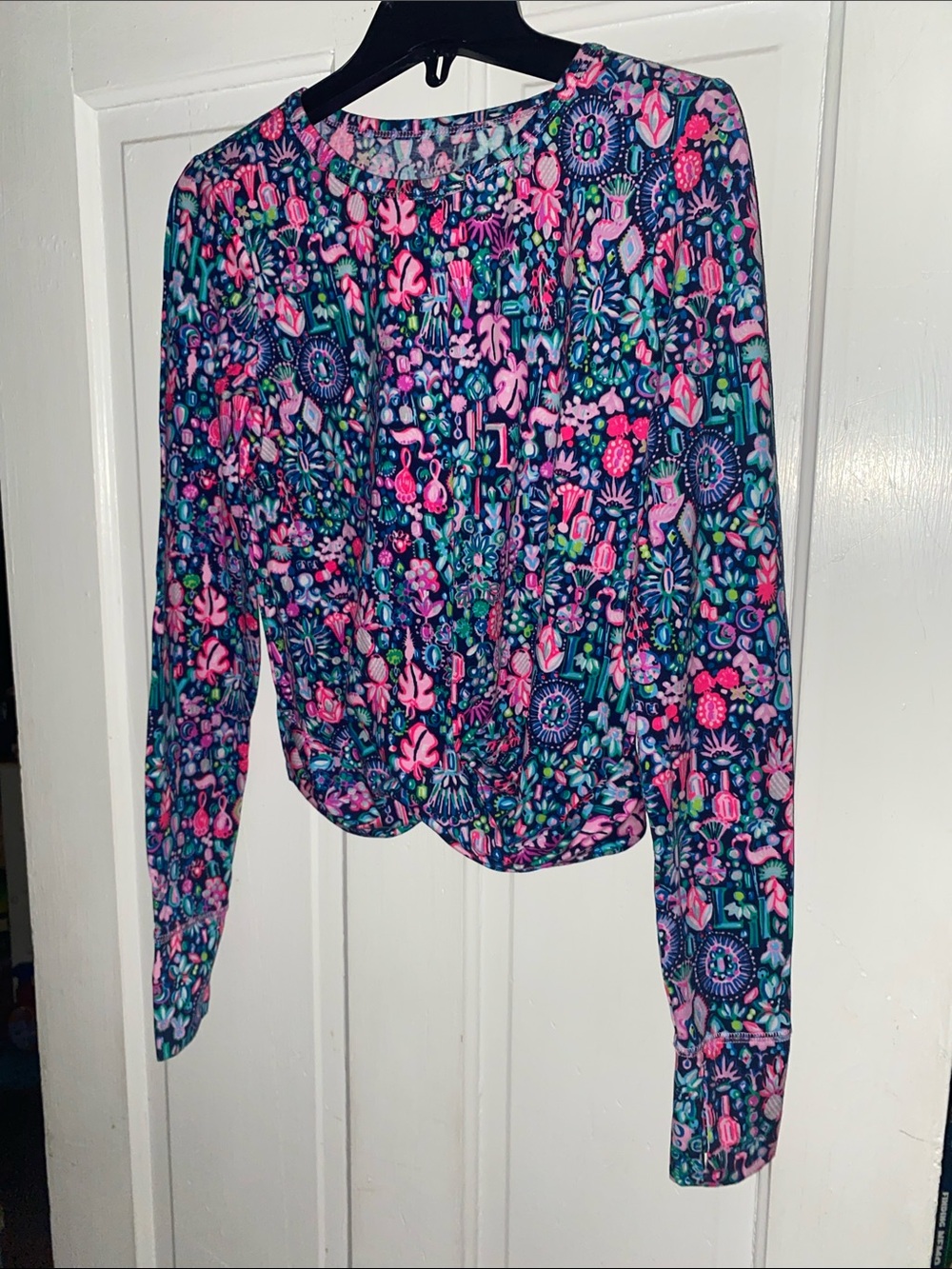 Lilly Pulitzer Womens Luxletic Oden Top Navy Blue Sz XXS